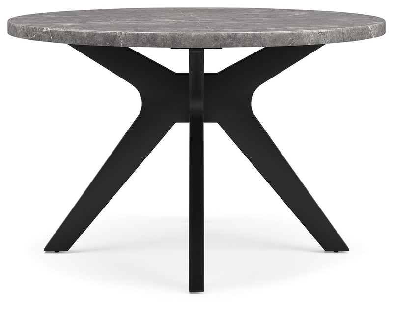 Glinari - 5 Pc. - Dining Room Table, 4 Side Chairs - Taupe / Black