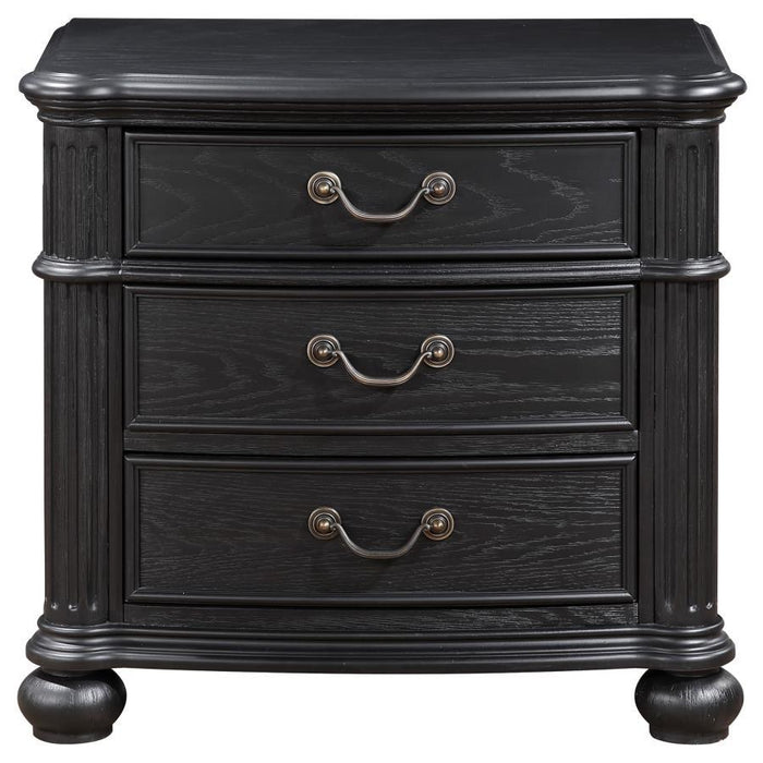 Celina - 3-Drawer Nightstand - Black