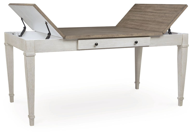 Skempton - RECT DRM Table w/Storage - White