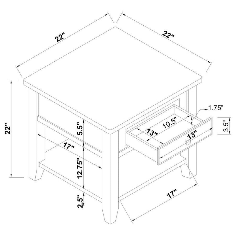 Bradford - 1-Drawer Wood Table