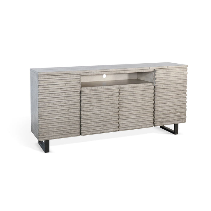 Alpine - 72" Media Console Server - Pearl Silver