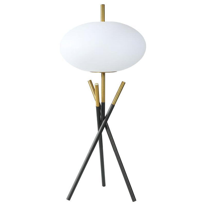 Layton - White Orb Shade Tripod Table Lamp - Black