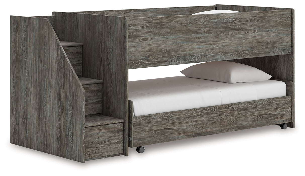 Frandern - Gray - Twin Over Twin Loft Bed
