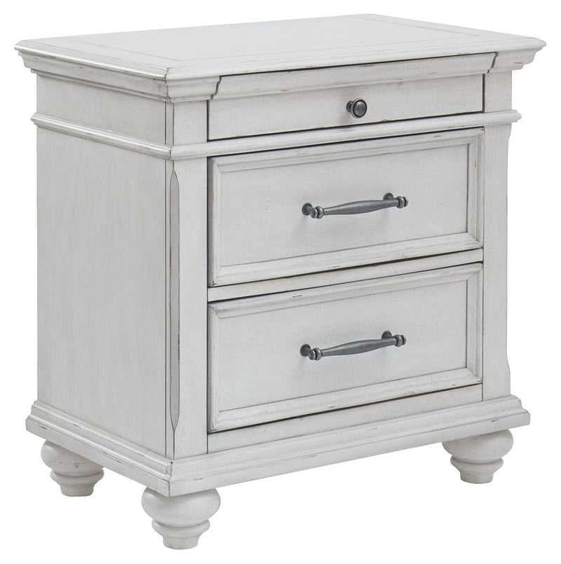 Kanwyn - Three Drawer Night Stand - Whitewash