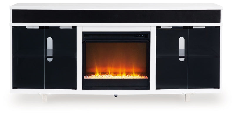 Gardoni - 72" TV Stand With Electric Fireplace - White / Black