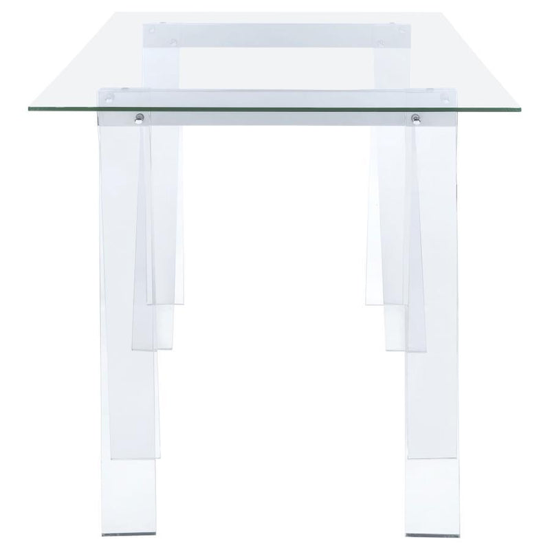 Amaturo - Glass Top Acrylic Writing Desk - Clear