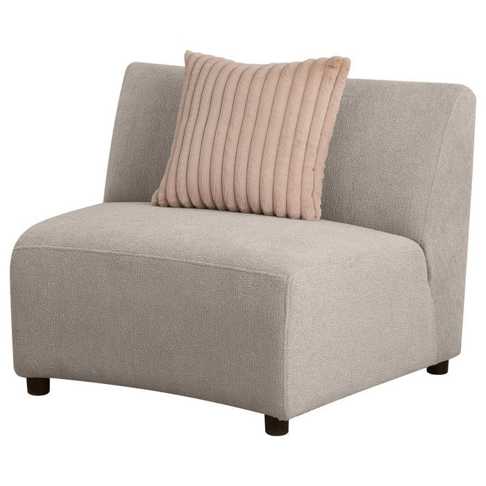 Upholstered Armless Chair - Greige