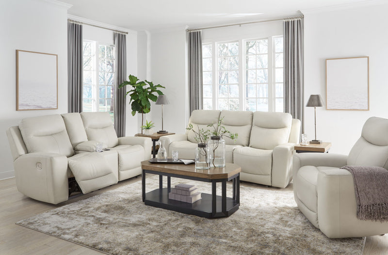 Mindanao - 3 Pc. - Power Reclining Sofa, Power Reclining Loveseat With Console, Power Recliner - Coconut