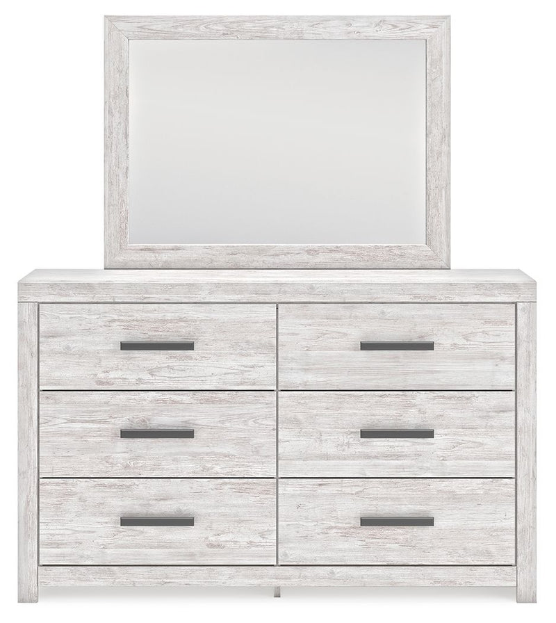 Cayboni - Dresser And Mirror - Whitewash