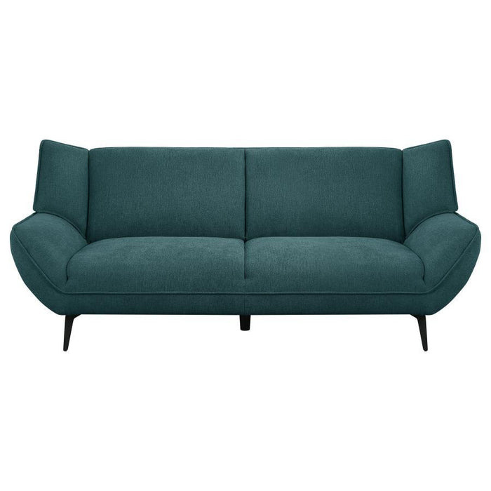 Acton - Upholstered Flared Arm Sofa - Teal Blue